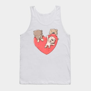 little bear cups are climbing big heart Tank Top